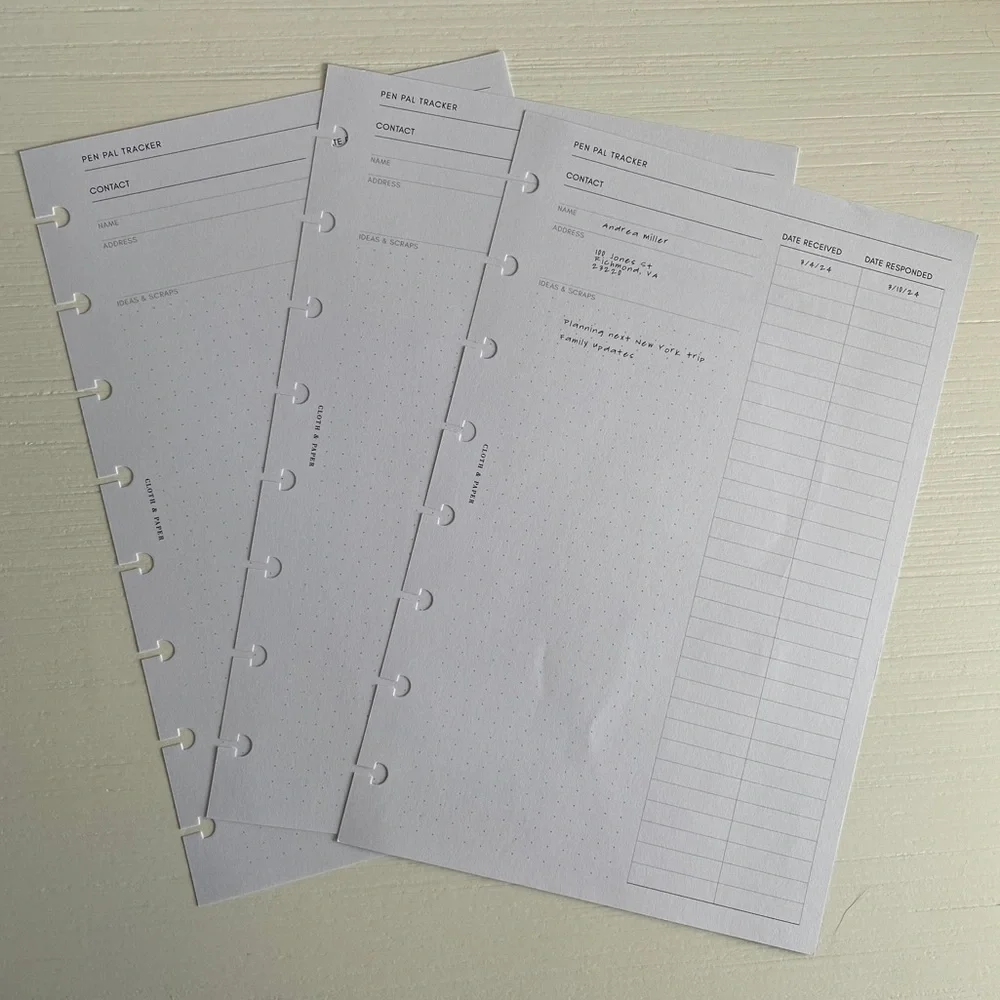 Cloth & Paper discbound inserts